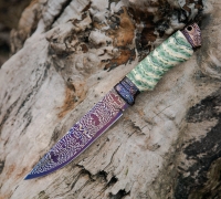 Нож Сибиряк из мозаичной дамасской стали купить на сайте koval-knife.shop